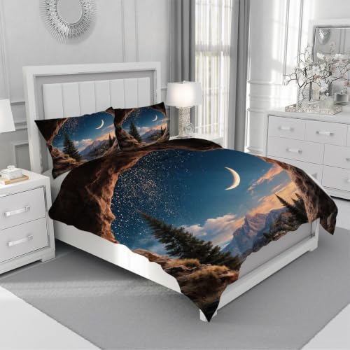 Housse de Couette 240x260 cm Forêt Colorée avec Parures de Lit Microfibre - 5