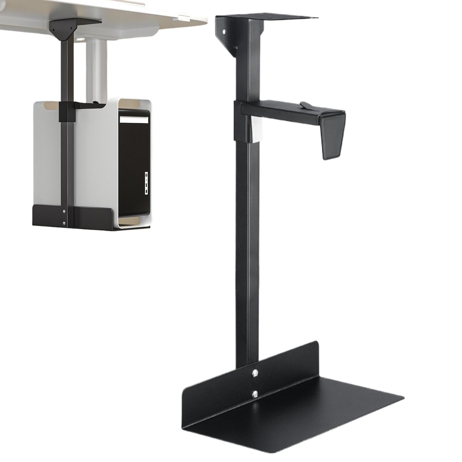 Generico Under Desk Bracket | Adjustable Cpu Mount | Heavy Duty Stand | Computer Case Holder, Under Desk PC Stand, Adjustable PC Stand, Computer Case Bracket, Cpu Holder Stands, Floor Wall Mount