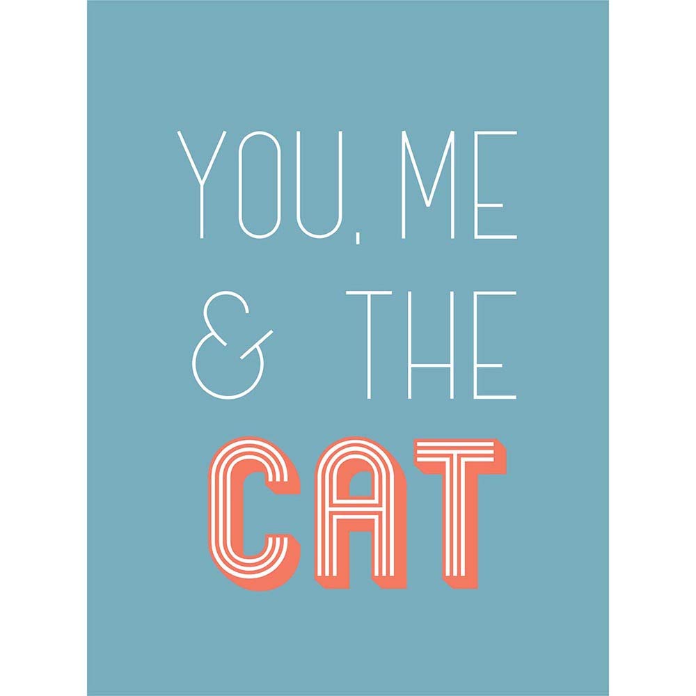 Wee Blue Coo You Me The Cat Art Print Poster Wall Decor 12X16 Inch