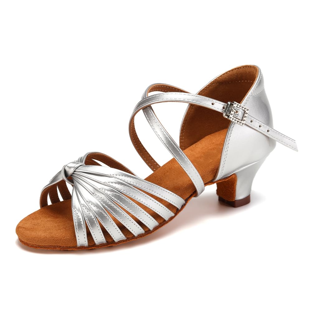 Bambina Scarpe da Ballo Latino Americano con Punta Aperta Salsa e Bachata Pratica Scarpe Ballo Tacco Basso