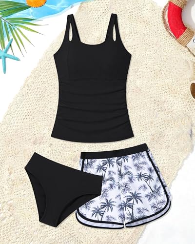Image of TUONROAD Girls 3pcs Tankini Swimsuit Size 11-16 Bathing Suits for Teens