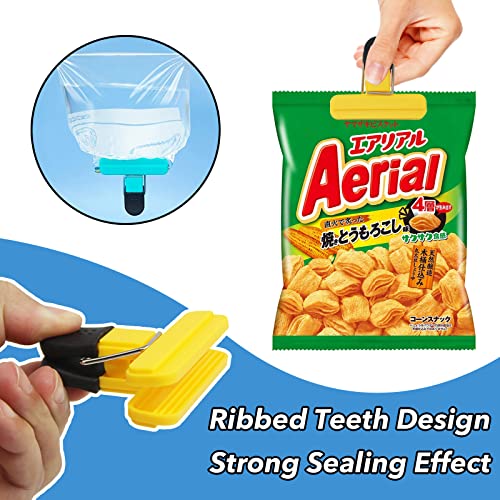 Tütenclips, 12 Stück Plastik Verschlussklammern KüChe Essen Taschen Farbe Tüten Clips Verschluss Klammern Beutelclip für Snacks Brot Chips Kaffee Lagerung, SchüTzen vor Aromaverlust, Frischhalten