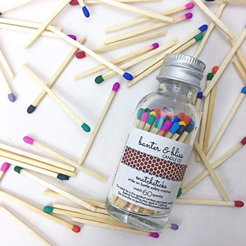 Banter & Bliss™ Match Bottle with Striker · 60 Rainbow Multi-Color Safety Matches
