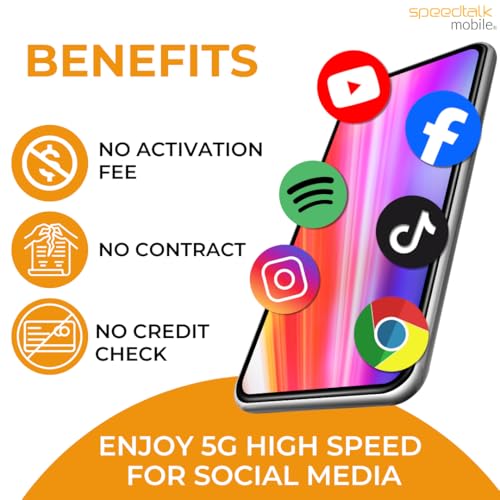 Image of SpeedTalk Mobile SIM Card Starter Kit, Smartphone Cell Phone, GPS Tracker and IoT, Plan Starting at $5 Prepaid, Data, Talk and Text, High Speed 5G 4G LTE, Android iOS, USA, 3 in 1 SIM Kit
