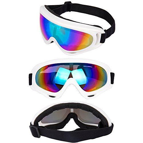 Ljdj Ski Goggles, Pack Of 4 - Snowboard Adjustable Uv 400 Protective Motorcycle Goggles Outdoor Sports Tactical Glasses Dust-Proof Combat Military Sunglasses For Kids, Boys, Girls, Youth, Men, Women #TOP2