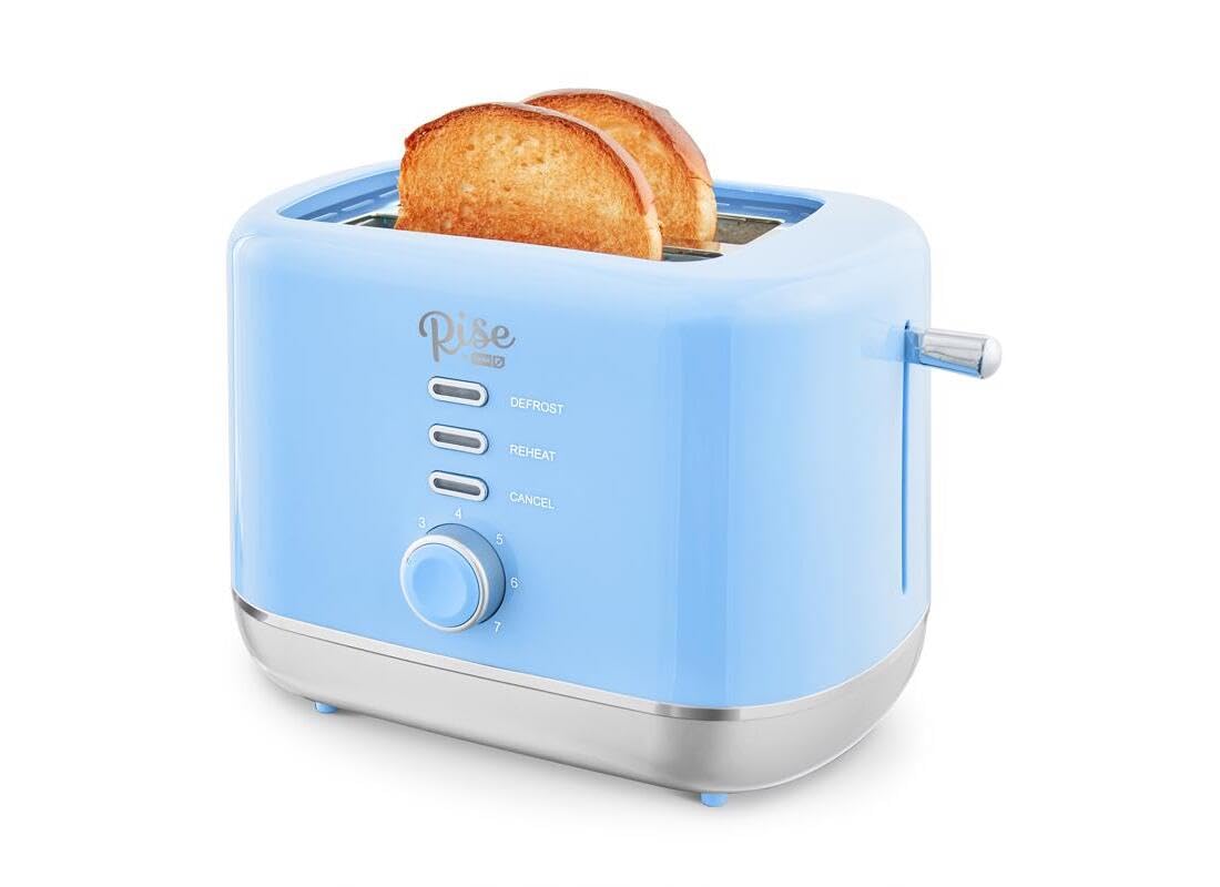 RISE BY DASH Plastic Blue 2 Slot Toaster 7.4 in. H X 7.2 in. W X 11.1 in. D