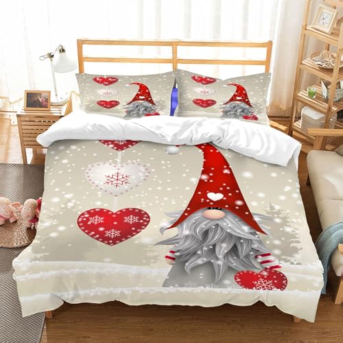NIOYNJIS Bettwäsche Set 100% Baumwolle ist,Winter Schneeflocken...