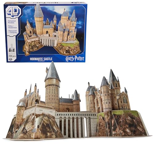 4D Build, Harry Potter Hogwarts Castle 3D Puzzle Model Kit 209 Pcs | Harry Potter Gifts Desk Decor | Building Toys | 3D Puzzles for Adults & Teens 12+