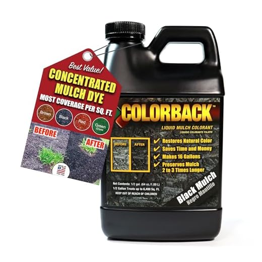 COLORBACK Mulch Liquid Color Concentrate, 6,400 Square Feet Coverage, 1/2-Gallon, Black