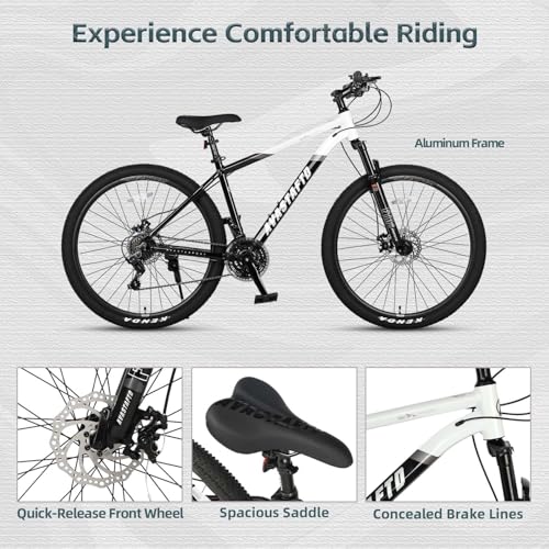 Image of AVASTA Earth 26 27.5 inch Mountain Bike with 21-Speed, Aluminum Frame, Dual Disc Brake, Comfortable Saddle, Multiple Colors