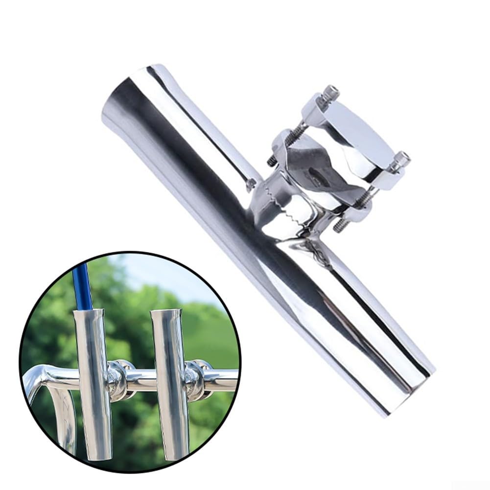 Soporte de caña de pescar de acero inoxidable para barcos, soporte de pesca ajustable de 32 ángulos con acolchado de goma, accesorios de montaje de cubierta resistentes para agua salada, adecuado para