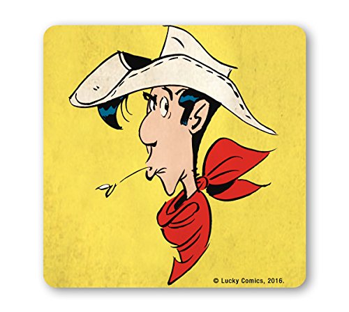 Logoshirt® Lucky Luke I Portrait I Untersetzer | Kork | 10x10cm | langlebiger Druck | Lizenziertes Originaldesign