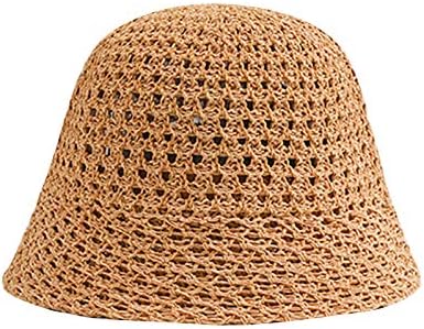 DkinJom Women Summer Straw Hat with Mesh Breathable for Beach Travel Trendy Lightweight Casual Bucket Hats UV Protection Yellow