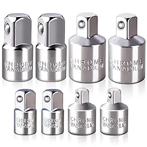 Impact Grade Socket Adapter Extension Set Turns Power Drill Into High Speed Nut Driver,1/4-Inch Hex Shank to Drive for Adapters to Use with Drill Chucks, Sizes 1/4