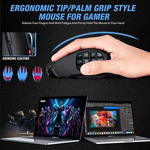 Utechsmart Rgb Gaming Mouse Pad And Venus Pro Rgb Mmo Wireless Gaming Mouse, Large Extended Soft Led Mouse Pad With 14 Lighting Modes, 16,000 Dpi Optical Sensor, 2.4 Ghz Transmission Technology #TOP6