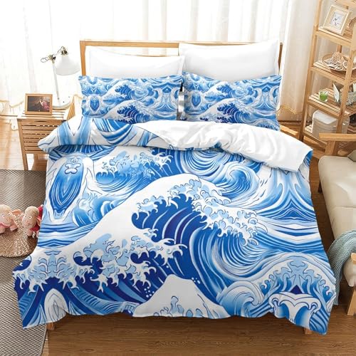 Parure de lit japonaise 200x200 microfibre impression 3D luxe