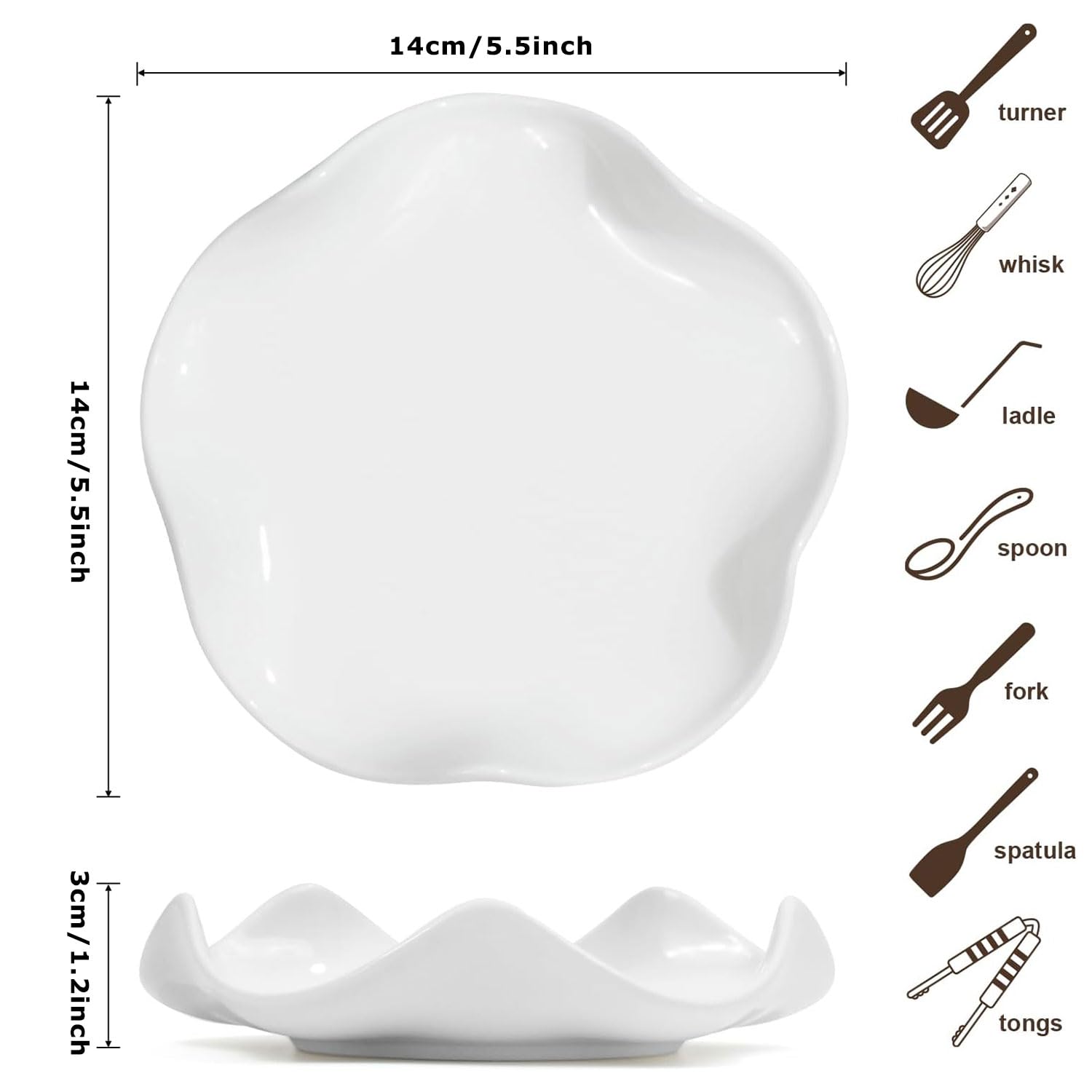 Porte-Cuillère Cuisine Céramique, Support Ustensiles Multifonction Louche Spatule