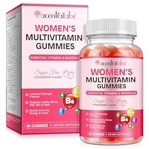 Multivitamin for Women, Boosts Healthy Bones Hair Skin and Nails, Boosts Immunity Energy, Womens Multivitamin Gummy 60p, Strawberry Flavor