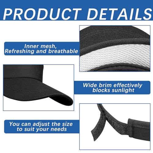 Image of Adjustable Sport Sun Visor Hats Bulk Solid Color Blank Golf Cap Anti Ultraviolet for Beach Tennis Baseball