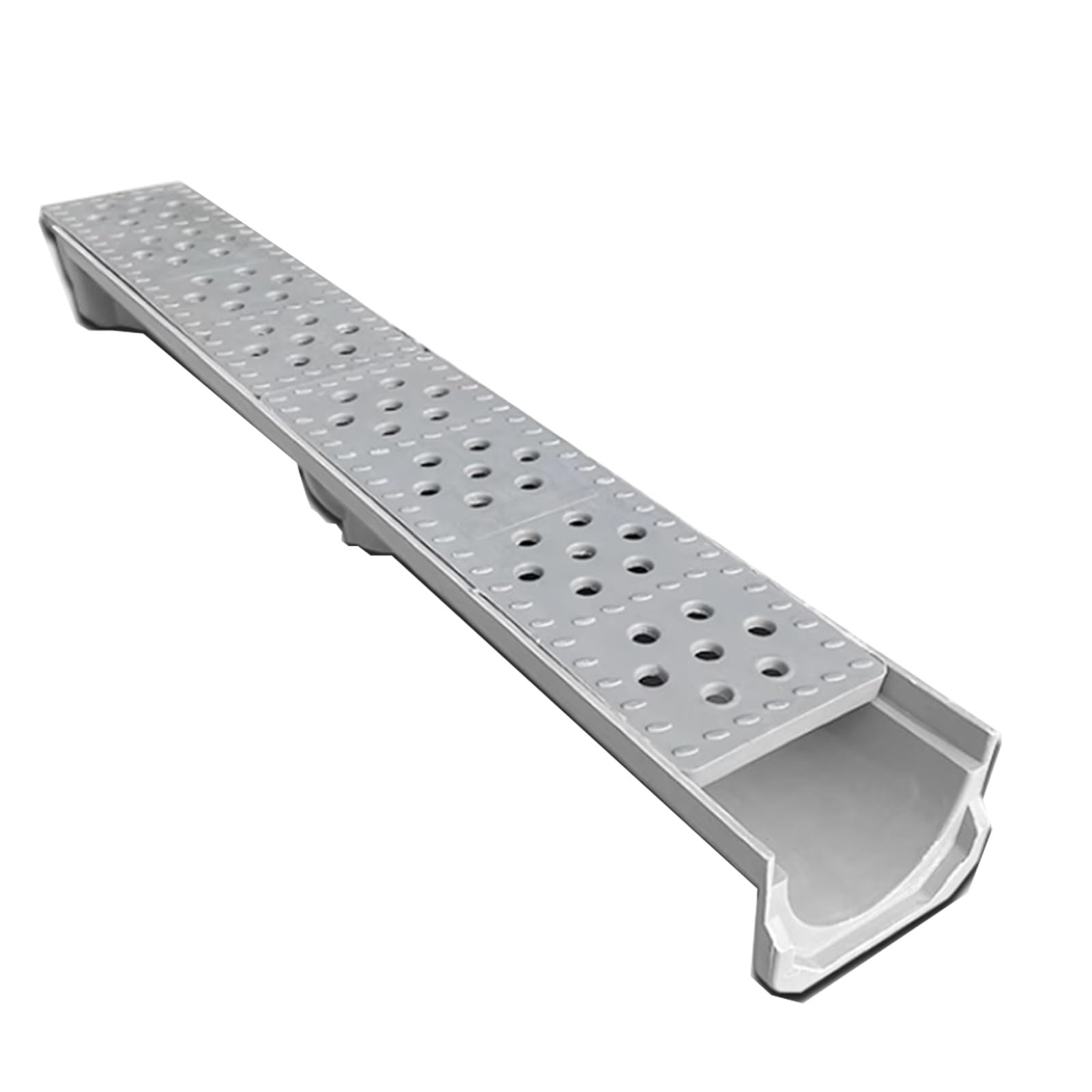 GLDYTVF High-Strength Drainage Channel System with Grate Linear Gutter for Concrete Inlets Heavy-Duty Rainwater Trench for Cars & Patios (Style 2 100x20x15cm/39.4x7.9x5.9in)