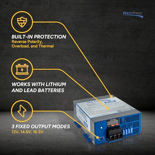 Image of RecPro 45 Amp RV Power Converter & Battery Charger | 4-Stage Charging