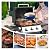 3 Burners Portable BBQ Gas Grill, 30000 BTU Small Camping Barbecue Propane Grills Outdoor Cooking, Built-in Thermometer Stainless Steel Barbeque Propane Grills for Patio/Backyard/Garden/Picnic