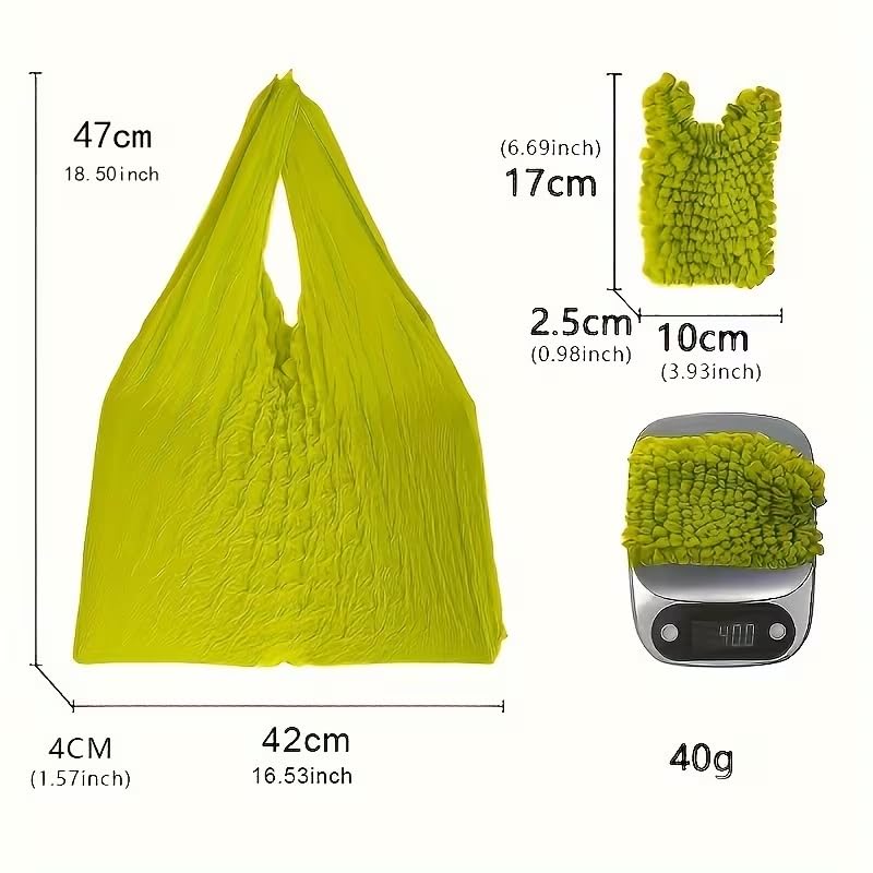 Bolso tote plegable mágico retráctil para mujeres, bolso de compras extra grande con cuello de burbujas miniatura 3