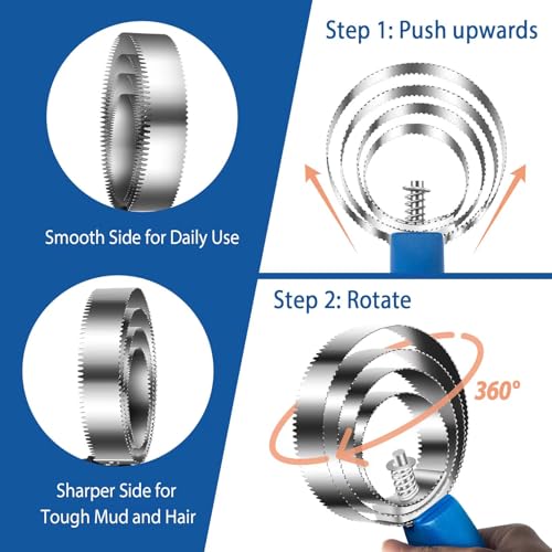 MetVot Spiralstriegel 2 Stück 4 lagig Federstriegel Pferdebürste 4 Ringen Doppelseitiger Striegel für Pferde