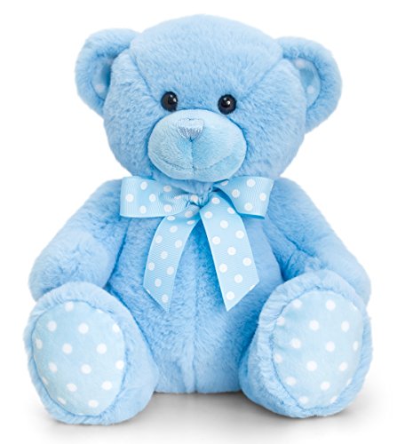 Lashuma Keel Baby Plüschtier Bär Groß in Blau, Kuscheltier Teddy sitzend 35 cm