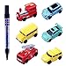Mini Auto induttiva, Veicoli magici Veicoli Camion induttivo - Segue la Linea Nera, Macchinina per Bambini - Mini Giocattoli induttivi con Penna, Stili e Colori Casuali, 1 Pezzo