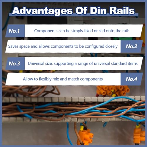 6 pcs din rail slotted aluminum 6 inch and 12 inch long 35mm wide 75mm high din rail mount aluminum metal slide rails for hardware component switch installing fixed solid state relay