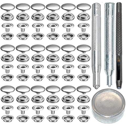 18 Sets 15mm Rostfreier Stahl Metall Druckknöpfe Kleidung Snaps Druckknopf Set Cover
