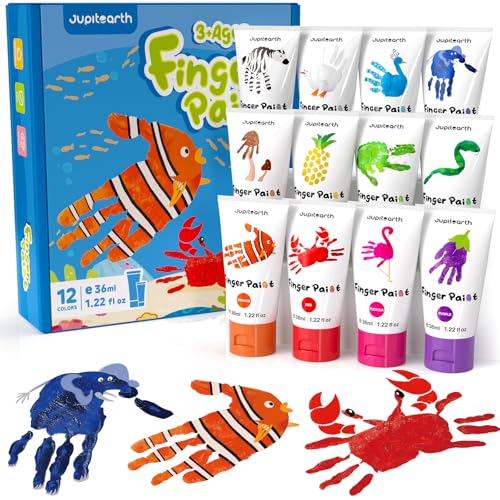 JUPITEARTH 28 PCS Finger Paint, Washable Paint for...