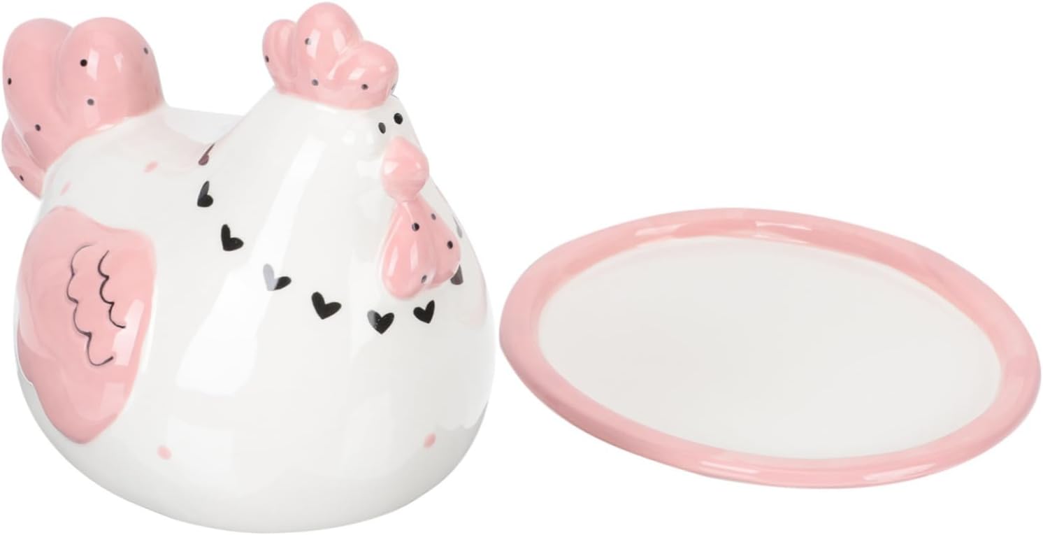 Embossed Chick Butter Container Ceramic Snack Plate Practical Storage Box for Kitchen Household Restaurant Use