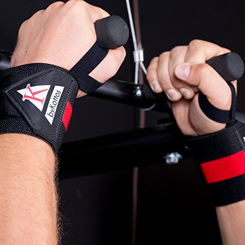 BYKOTTOS Black Wrist Wraps Weightlifting Powerlifting Wrist Wraps Professional Straps Strongest Wrist Support Braces, Bodybuilding Weight Lifting Powerlifting Crossfit Gym Training Bands, Men/Women