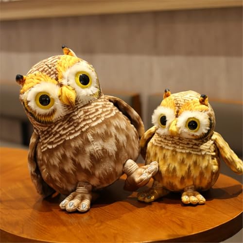 Image of Tickles Owl Soft Stuffed Plush Toy for Kids Boys & Girls Birthday Gifts (Size: 25 cm Color: White & Brown)