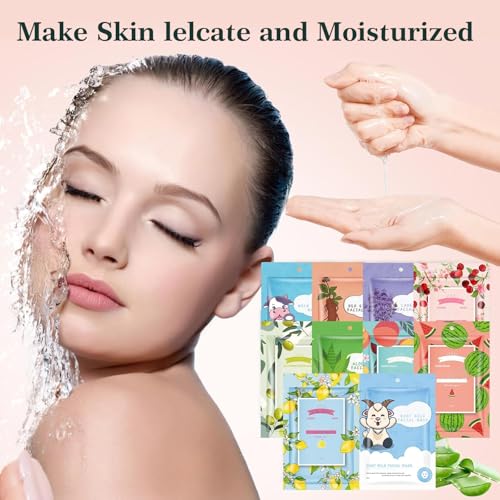 10 Pack Sheet Face Masks Skincare for All Skin Types, Hydrating Facial Sheets Mask Skincare, Fruit Facial Mask, Moisturizing Face Masks Suitable for Sensitive Skin, Bulk Facial Mask for Spa - Image 3
