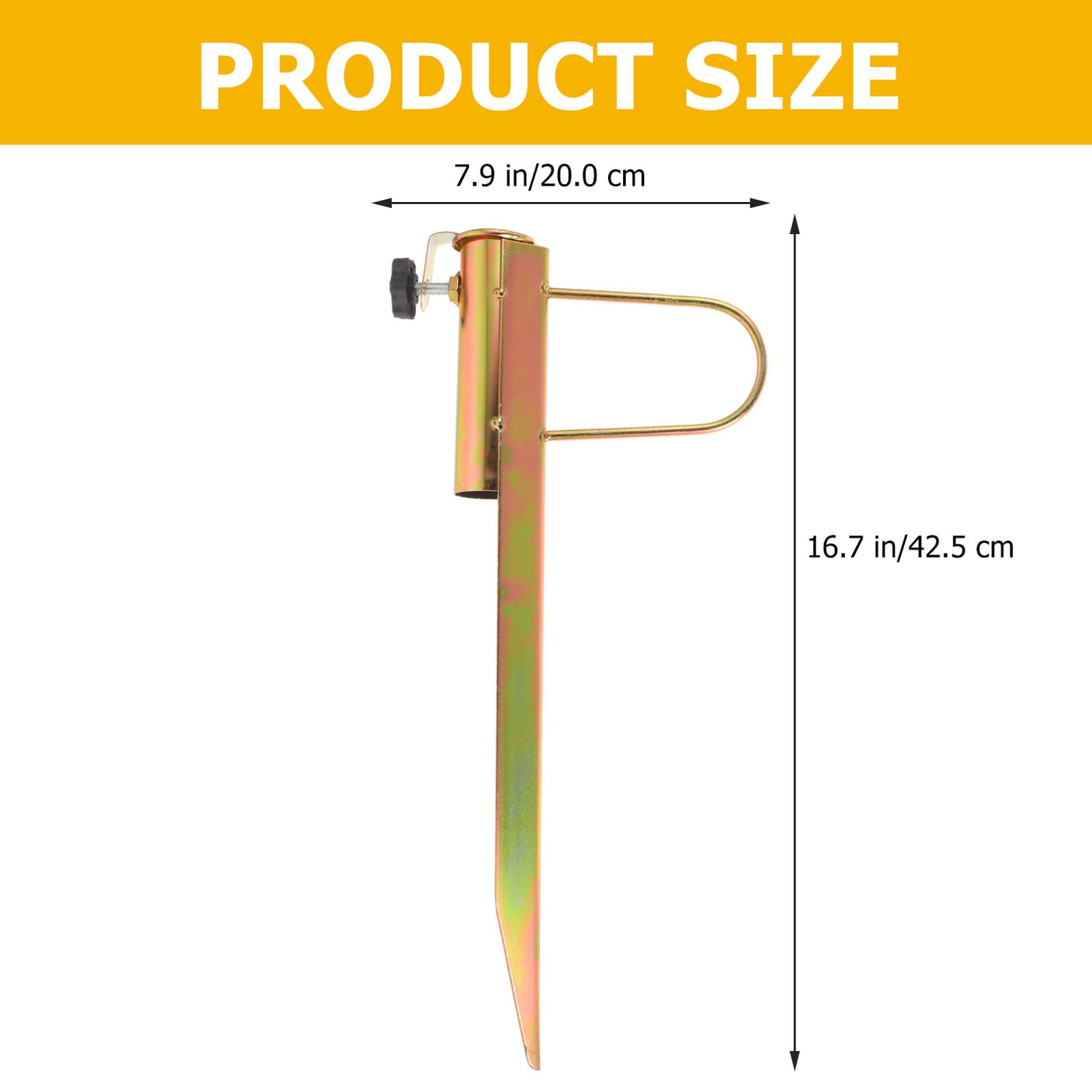 Pied de parasol de plage – Ancre de sable robuste avec vis et poignée – Support stable pour une utilisation en extérieur – Installation facile – Parfait pour le pare-soleil et la protection