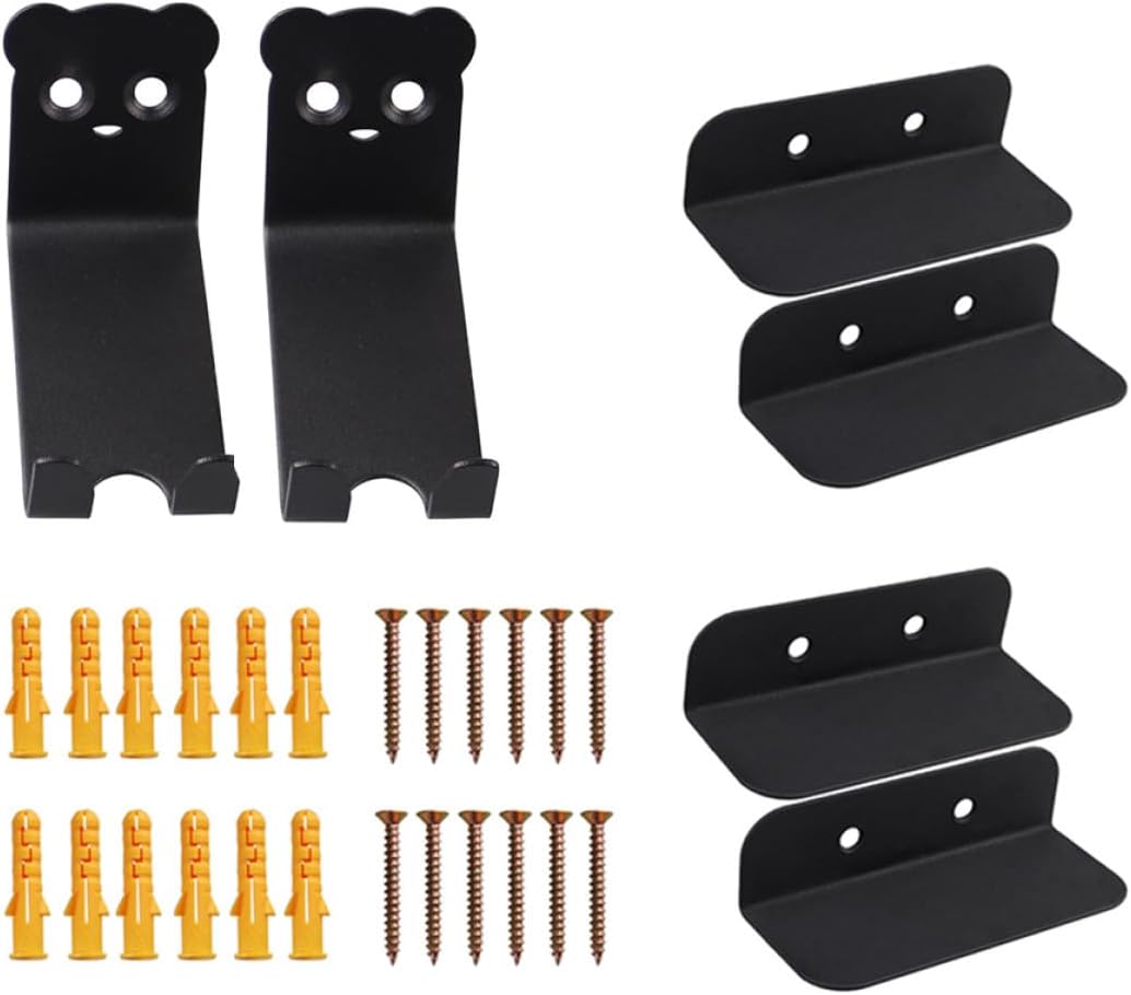 BESPORTBLE Wall-mount Bike Rack 2 Sets Black Anti-skid Household Bike Stand Wall-mount Hanger for Road and Mountain Indoor Bicycle Storage Organizer