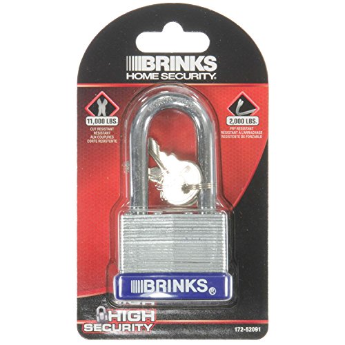 Image of Brinks 172-52091 50mm Keyed Padlock with 2 inch Boron Steel Shackle, Laminated Steel