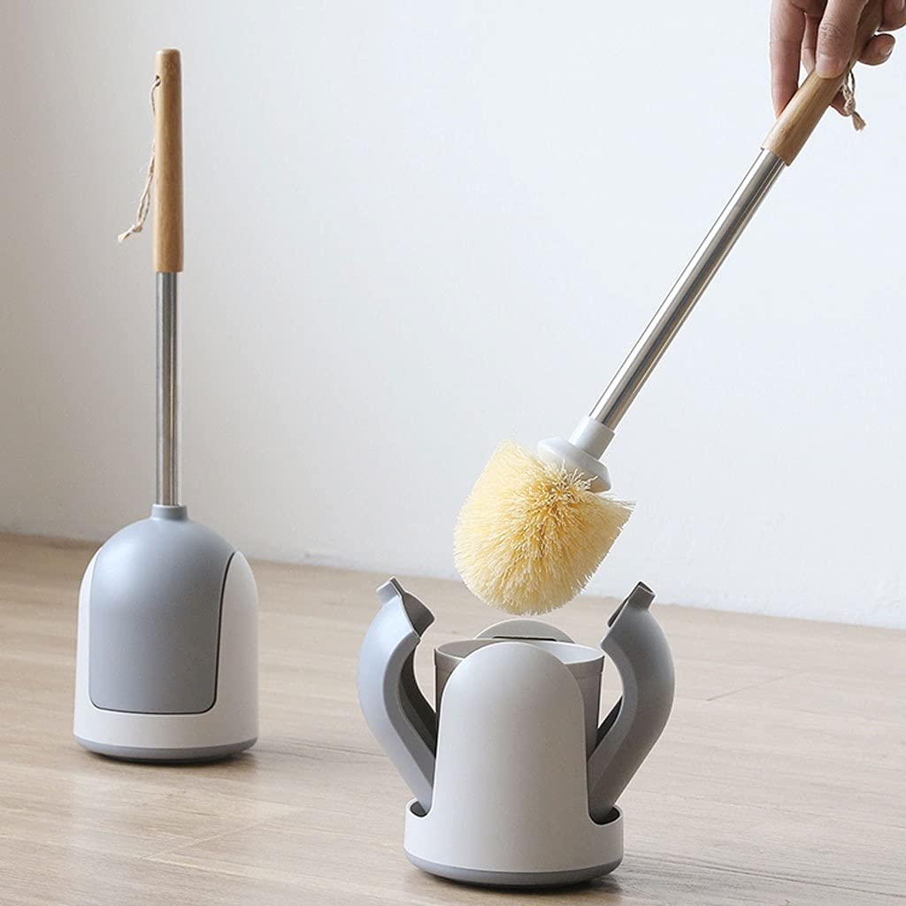 Design Classico Manico Lungo bambù Brush Brush e Base Brush Brush Brush Design Semplice Brush Brush Brush Famiglia Bagno Dead Angolo dei Pennello Brush Set Risparmia Spazio