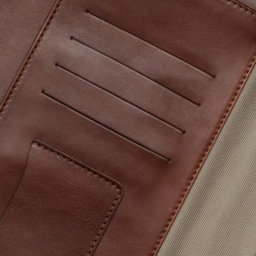 Image of Premium Maruse Leather Portfolio Padfolio - Executive Folio for Men and Women with Zipper, Folio Document Organizer, Laptop Sleeve, iPad Case and Folder - Made in Italy, Brown