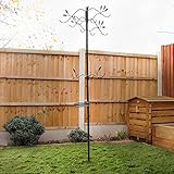 Unibos | Heavy Duty Bird Feeding Station With 10 Hooks & Mesh Tray – Metal Garden Bird Feeder Stand Pole | Outdoor Wild Bird Feeding Station | Bird Table Alternative For Garden (2.5)