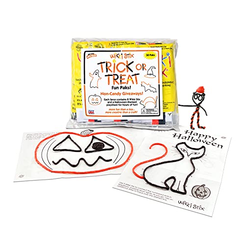 Wikki Stix Trick or Treat Fun Paks are The Perfect Non-Candy Halloween Treat, Pak of 50, Made in The USA!