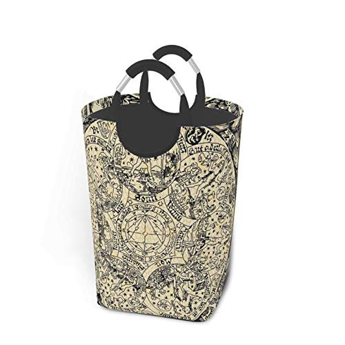 Wäschesack,Antike Kartensymbole der Astrologie drucken,Großer Faltbarer Wäschekorb,zusammenklappbarer Wäschekorb,zusammenklappbarer