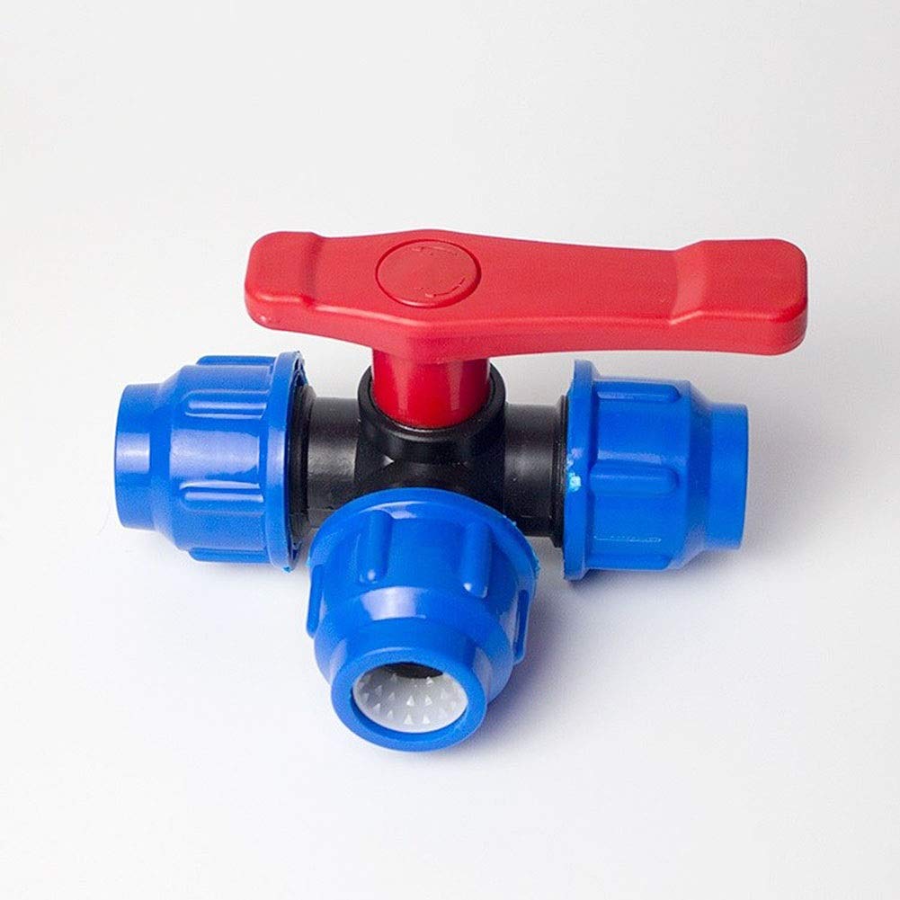 WGD Fa 1PC Tee Tipo Unione Girevole 1/2" 3/4" 1" 1.2" 1.5" Connettore Rapido Tubo di Acqua di Plastica Valvola A Sfera, A Tre Vie di Collegamento della Valvola del Tubo Interruttore (Size : 1 1/2")