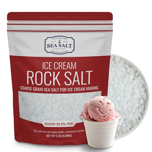 Rock Salt for Ice Cream Making, Universally Compatible Coarse and Non-Iodized Salt for All Ice Cream Maker, 5lb Bag
