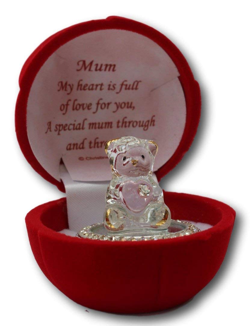 ThornessGlass Bear in Gift Box for a Special Mum Through and Through | Gift for Mother | Mummy | Mother’s Day | Gift for Mum from Daughter or Son