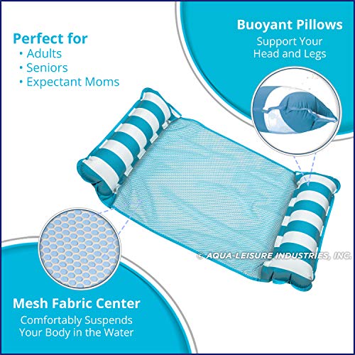 Cadeira inflável para piscina Aqua LEISURE 4 em 1 Monterey Hammock, boia em formato de rede para pis