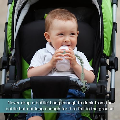 Image of Toy Safety Straps, 4 Pack Silicone Sippy Cup Straps, Sippy Cup Leash for Baby, Keep Bottles and Sippy Cups Close at Hand and Off the Ground or Floor (4PACK, Sage /Ether /Blush /Muted)